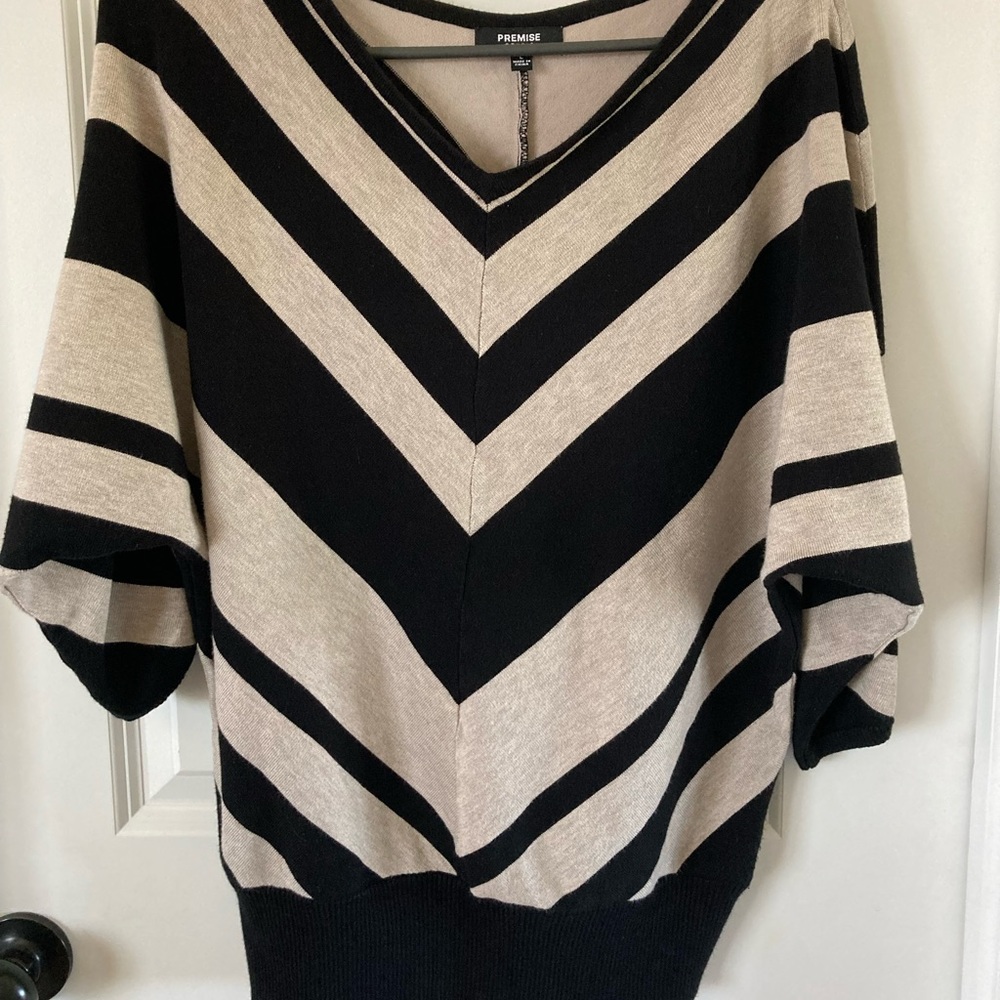 Black and Tan dolman sweater